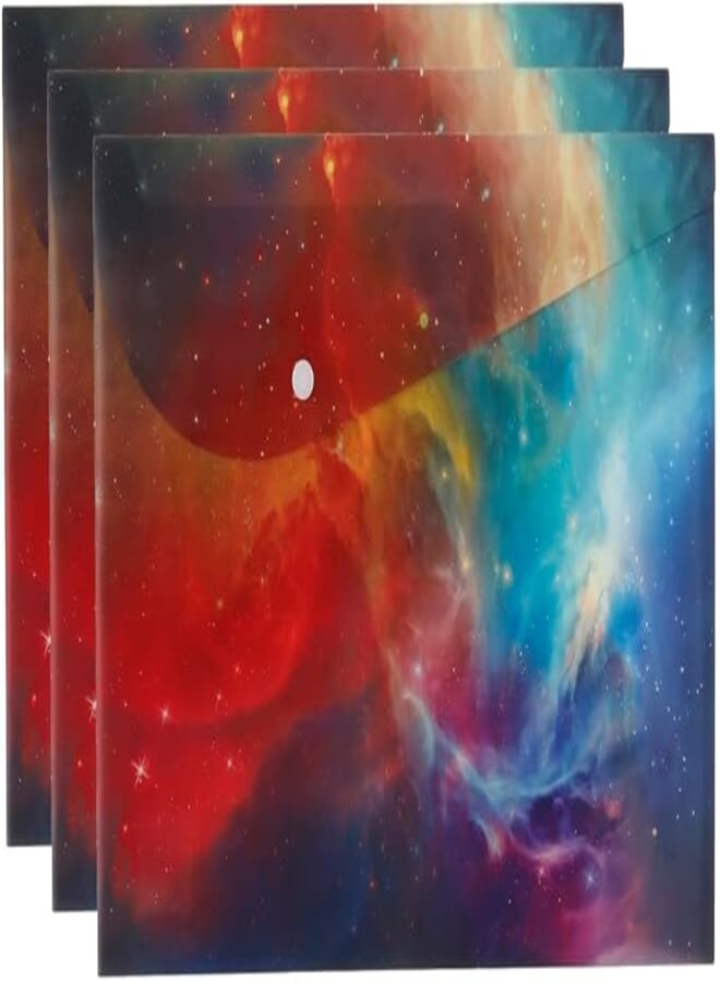 3A PP-7706F-6 Plastic Paper Folder 26 * 35 cm with Clips 3 Pieces - Multi Color